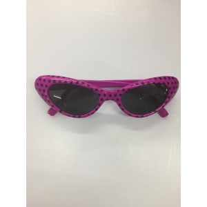 50's Pink / Black Spots Novelty Glasses